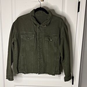Women's Olive Green Jean Jacket